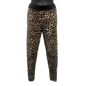 Michael Kors Leopard Print Stretch Viscose Jacquard Leggings